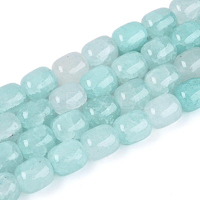 Baking Paint Crackle Glass Beads Strands DGLA-N019-01B-09-1