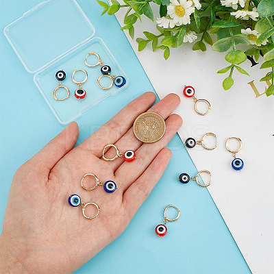 6 Pairs 3 Style Resin Evil Eye Dangle Hoop Earring EJEW-AR0001-05-1