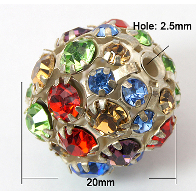 Brass Rhinestone Beads RB-Q165-9-1