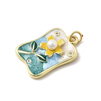 Brass Enamel Pendants KK-K302-19A-G-1