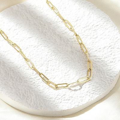 Brass Paperclip Chain Necklaces NJEW-A042-17G-03-1