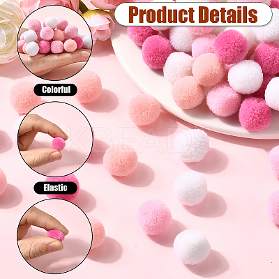 120Pcs 4 Colors Polyester Pompom Ball FIND-SC0019-66B-1