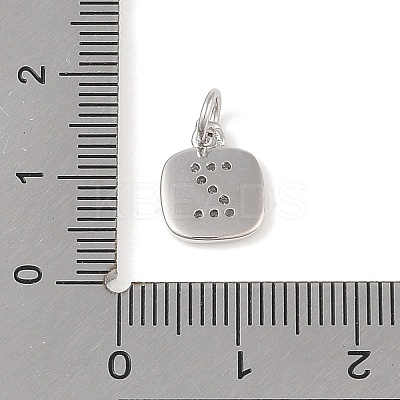 Rack Plating Brass Micro Pave CLear Cubic Zirconia Charms KK-E110-14P-Z-1