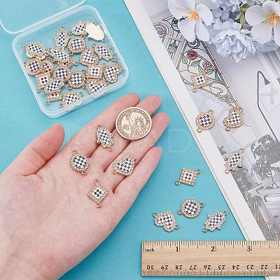 40Pcs 4 Styles Alloy Blue and White Enamel Links Connector Charms FIND-AR0006-07-1