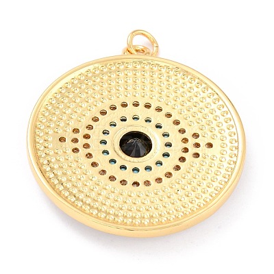 Real 18K Gold Plated Brass Micro Pave Cubic Zirconia Pendants ZIRC-L100-084G-1