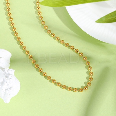 3MM 304 Stainless Steel Ball Chain Necklaces NJEW-D322-02G-1