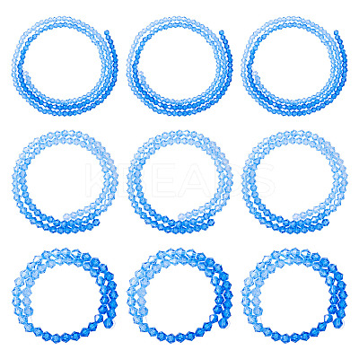 12 Strands 3 Styles Gradient Color Baking Paint Glass Bead Strands DGLA-TA0001-21A-1