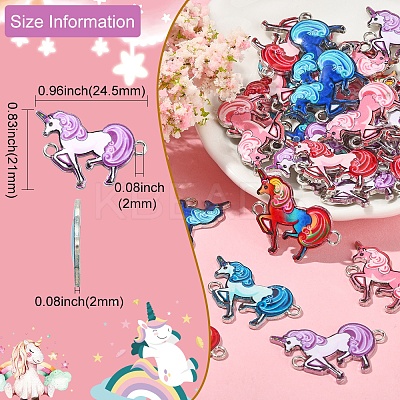 30Pcs Printed Alloy Connector Charms PALLOY-CJ0002-22-1