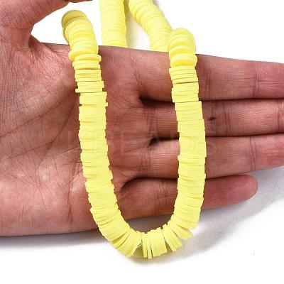 Flat Round Handmade Polymer Clay Beads CLAY-R067-10mm-22-1