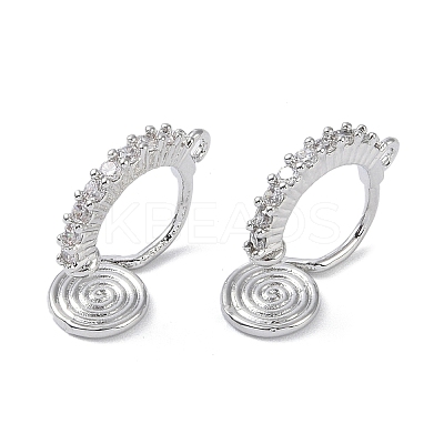 Brass with Cubic Zirconia Cuff Earring Findings KK-B087-14P-1