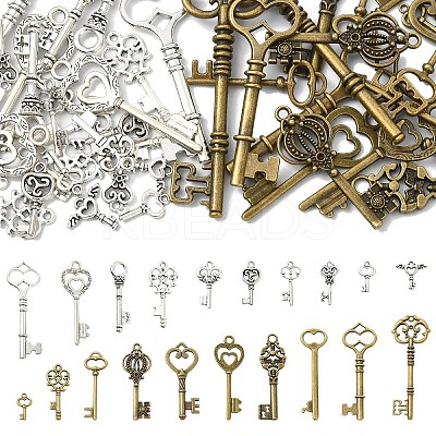 30Pcs 10 Styles Tibetan Style Alloy Pendants TIBEP-YW0002-07-1