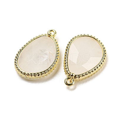 Natural Quartz Crystal Rock Crystal Faceted Pendants G-M431-14G-02-1