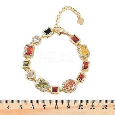 Brass Micro Pave Clear Cubic Zirconia Bracelets for Women BJEW-M047-04G-1