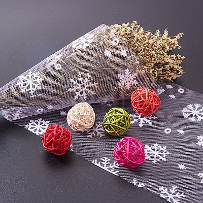 Snowflake Deco Mesh Ribbons OCOR-P010-G09-1