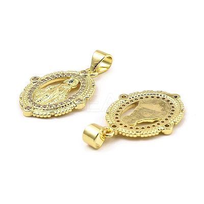 Brass with Cubic Zirconia Pendants KK-K346-13G-1
