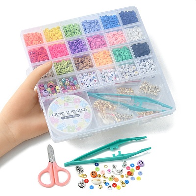 DIY Heishi Surfer Bracelet Necklace Making Kit DIY-YW0006-54-1