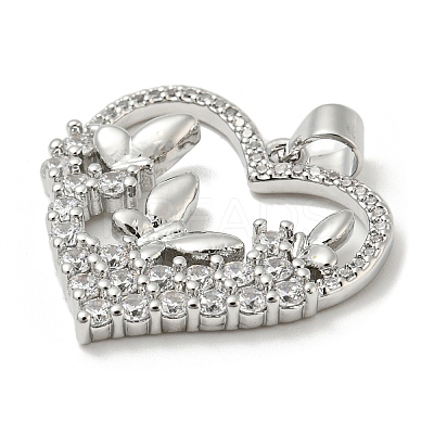 Rack Plating Brass Micro Pave Cubic Zirconia Pendants KK-F869-16P-1
