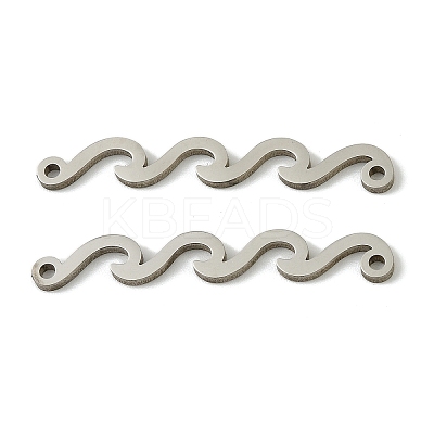 201 Stainless Steel Wave Shaped Connector Charms STAS-A190-01P-1