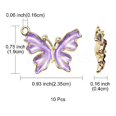 10Pcs Rack Plating Alloy Enamel Pendants ENAM-YW0002-50-1