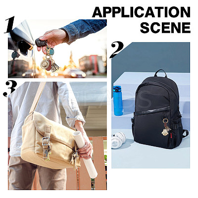 3Pcs 3 Style Retro Braided Cowhide Keychain KEYC-AR0001-30-1