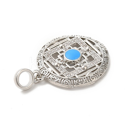 Rack Plating Brass Cubic Zirconia with Enaml Pendants KK-Q772-19P-1