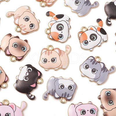 35Pcs 7 Styles Printed Alloy Pendants ENAM-CJ0005-24-1