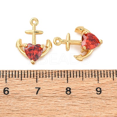 Brass Micro Pave Cubic Zirconia Pendants KK-F895-03G-1