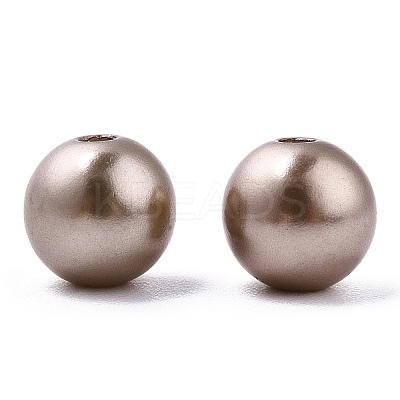 Spray Painted ABS Plastic Imitation Pearl Beads OACR-T015-05C-05-1