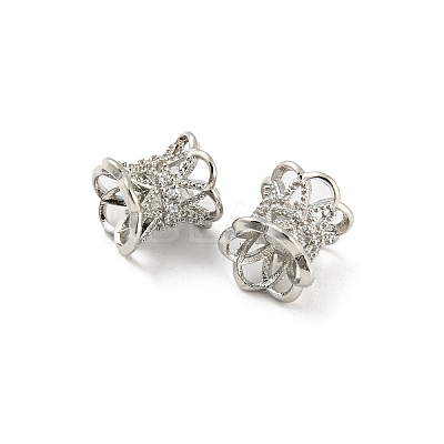 Brass Micro Pave Cubic Zirconia Spacer Beads KK-H452-21P-1