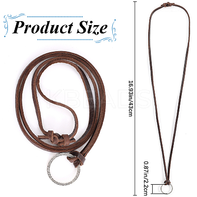 Alloy Cowhide Leather Cords Neck Cord AJEW-WH20004-31A-1