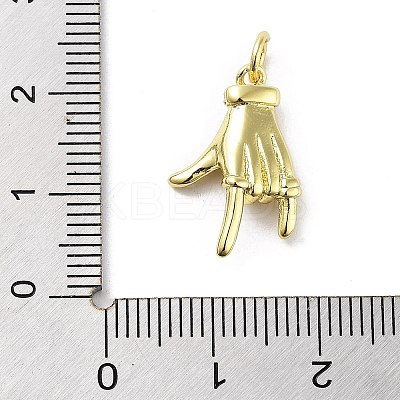 Rack Plating Palm Brass Micro Pave Cubic Zirconia Pendants KK-E102-18G-02-1