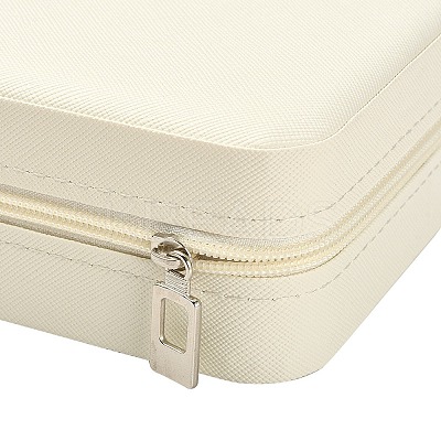 Imitation Leather Jewelry Zipper Box LBOX-T001-01A-1