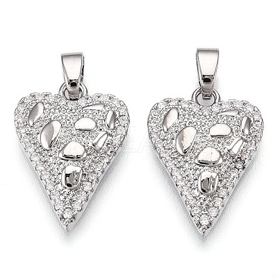 Brass Micro Pave Cubic Zirconia Pendants KK-N254-241P-1