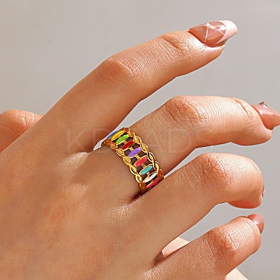 304 Stainless Steel Cuff Open Rings for Women LS-RJEW-I113-02G-03-1