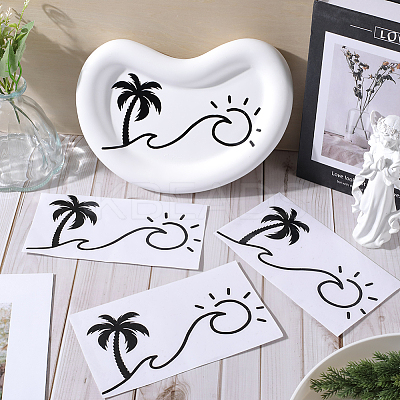 Beach Theme PVC Cartoon Self Adhesive Car Stickers FIND-WH0152-165C-1