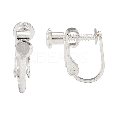 Brass Screw On Clip-on Earring Findings X-KK-L164-02S-1