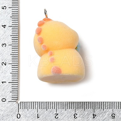 Flocking Resin Cute Pendants RESI-D072-01E-1