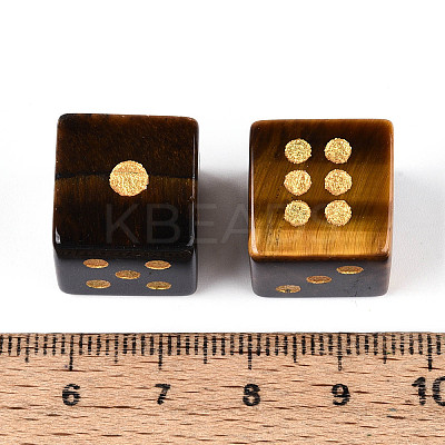 Natural Tiger Eye Carved Cube Dice T144-07A-1