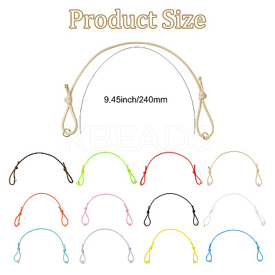 60Pcs 12 Colors Adjustable Waxed Polyester Cord Bracelet Making AJEW-CJ00011-1