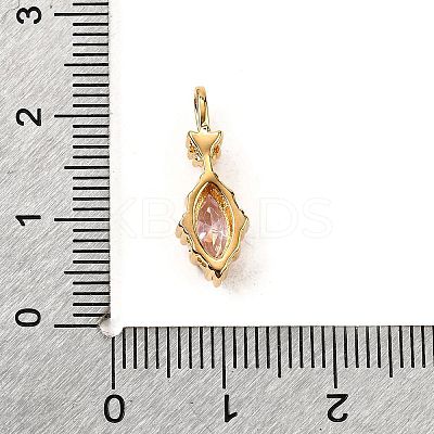 Brass Micro Pave Cubic Zirconia Pendants KK-F901-02C-G-1