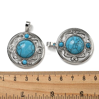 Synthetic Blue Turquoise Pendants G-Q158-03S-1