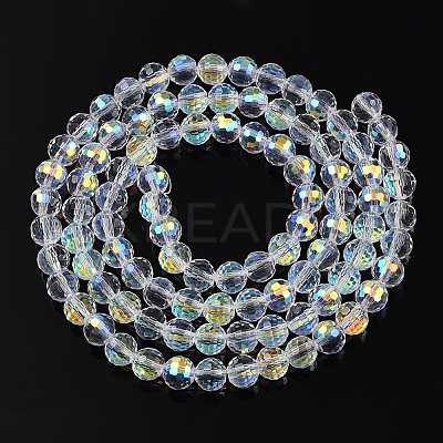 Transparent Electroplate Glass Beads Strands EGLA-TAC0006-05D-1