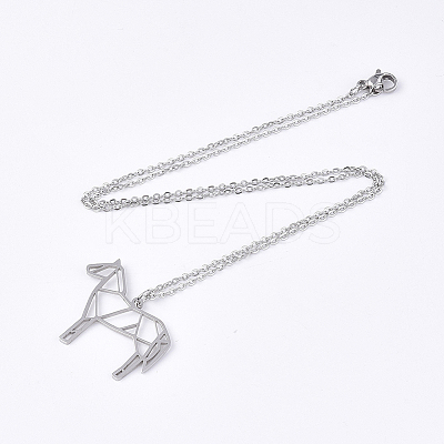 Non-Tarnish 201 Stainless Steel Pendant Necklaces LS-NJEW-T009-JN037-1-45-1