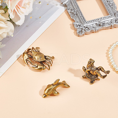3Pcs 3 Styles Antique Bronze Brass Display Decoraions DJEW-NB0001-44-1