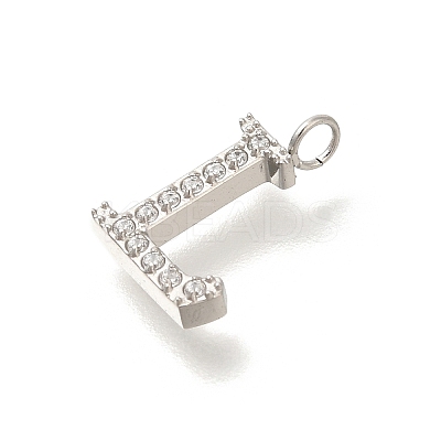 304 Stainless Steel Micro Pave Cubic Zirconia Pendants STAS-H228-06P-L-1