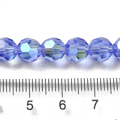 Electroplate Transparent Glass Beads Strands LS-EGLA-A035-T8mm-L14-1