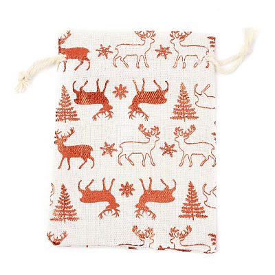 Christmas Theme Cotton Fabric Cloth Bag ABAG-H104-B17-1