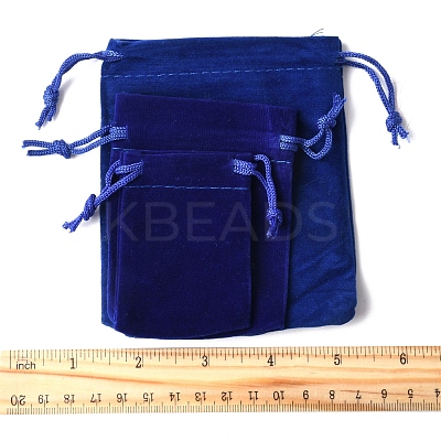 18Pcs 3 Styles Rectangle Velvet Drawstring Pouches TP-FS0001-04B-1
