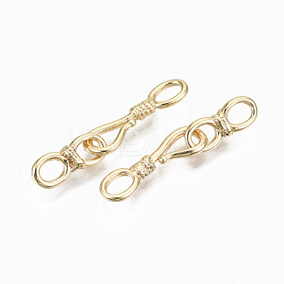 Brass Hook and S-Hook Clasps X-KK-S356-113G-NF-1
