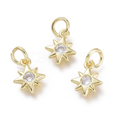 Brass Micro Pave Cubic Zirconia Pendants KK-P188-H04-G-1